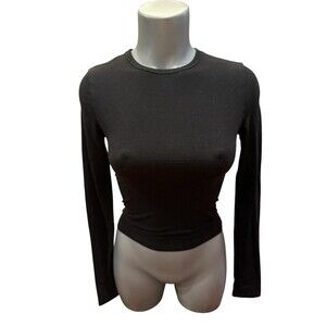 Modal soft long sleeve t shirt xs black